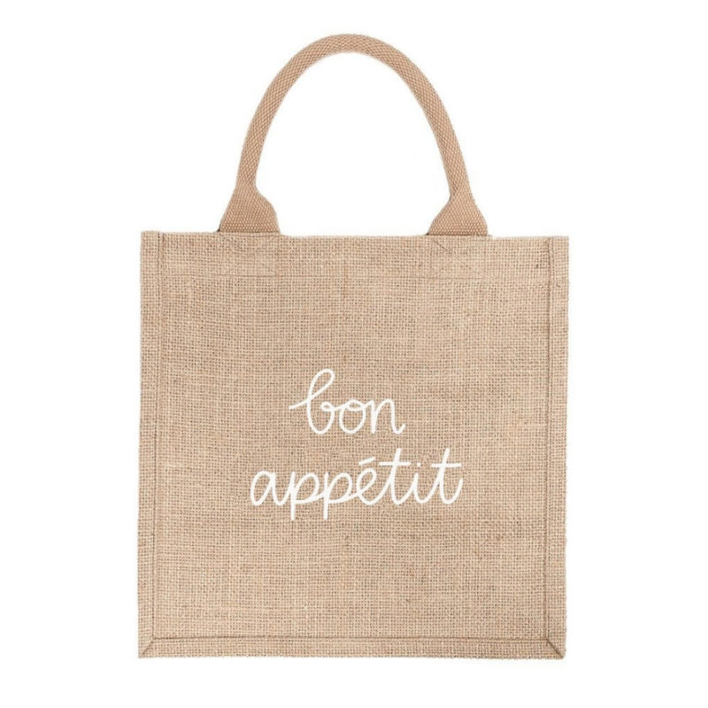 Little Market Bon Appetit White Reusable Tote Bag OuiPlease